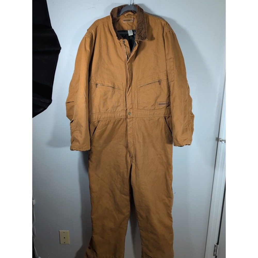 wolverine Canvas‎ Insulated Quilted Green Lined Coveralls Vtg Grunge Work Xl